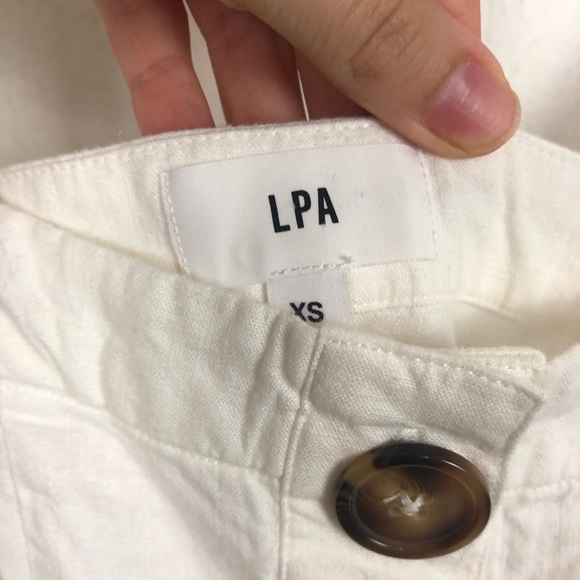 LPA button up white tank linen mini dress - Picture 6 of 8